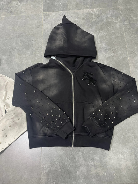 5 Star Rhinestone Galore Zip-Up